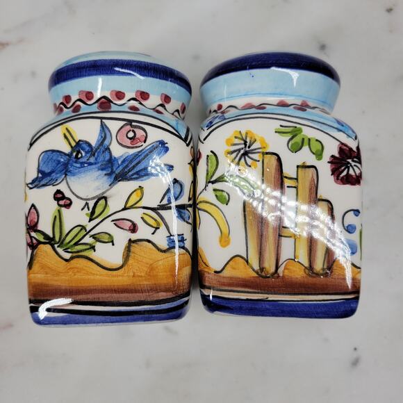 VTG Blue Bird Salt Pepper Shakers 4.25" Ceramic Hand Painted - Picture 10 of 15
